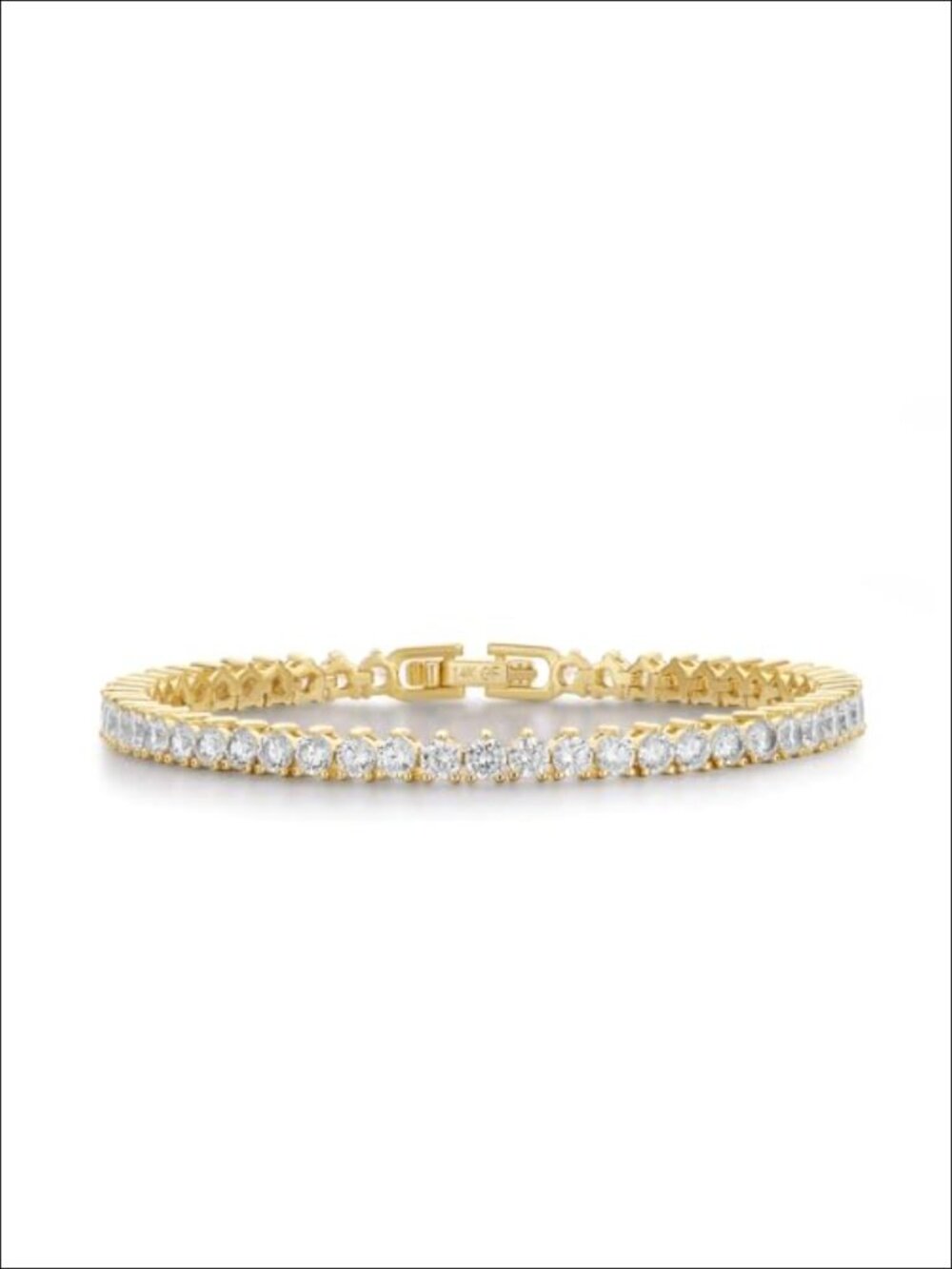 14K Gold Filled Tennis Bracelet 3mm CZ & Opal Dainty Gift